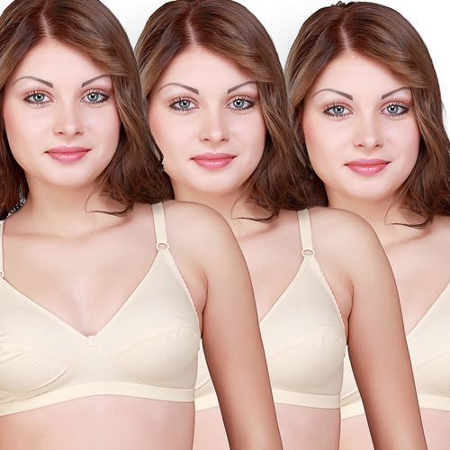 Floret Pack Of 3 Solid Full - Coverage Cotton Bras - Skin Reviews Online