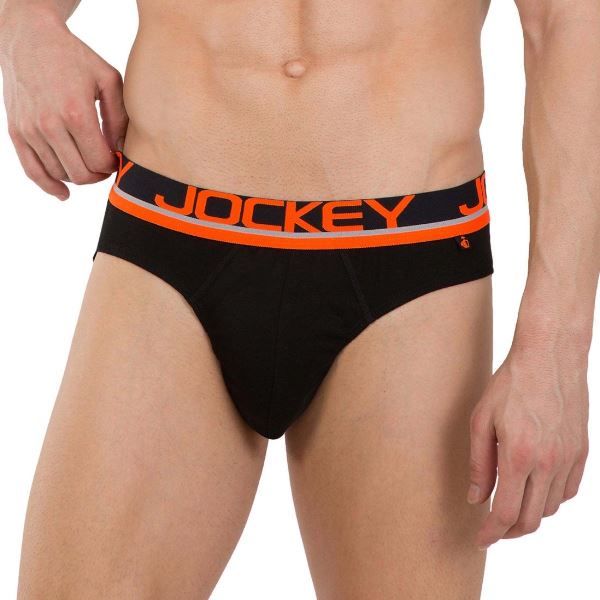 Jockey Men's Cotton Briefs (Pack of 1) (FP01_Navy & Neon Orange_Small_Navy  & Neon Orange_S) : : Fashion