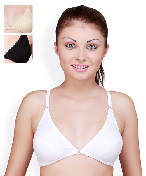 front open solid plunge bra