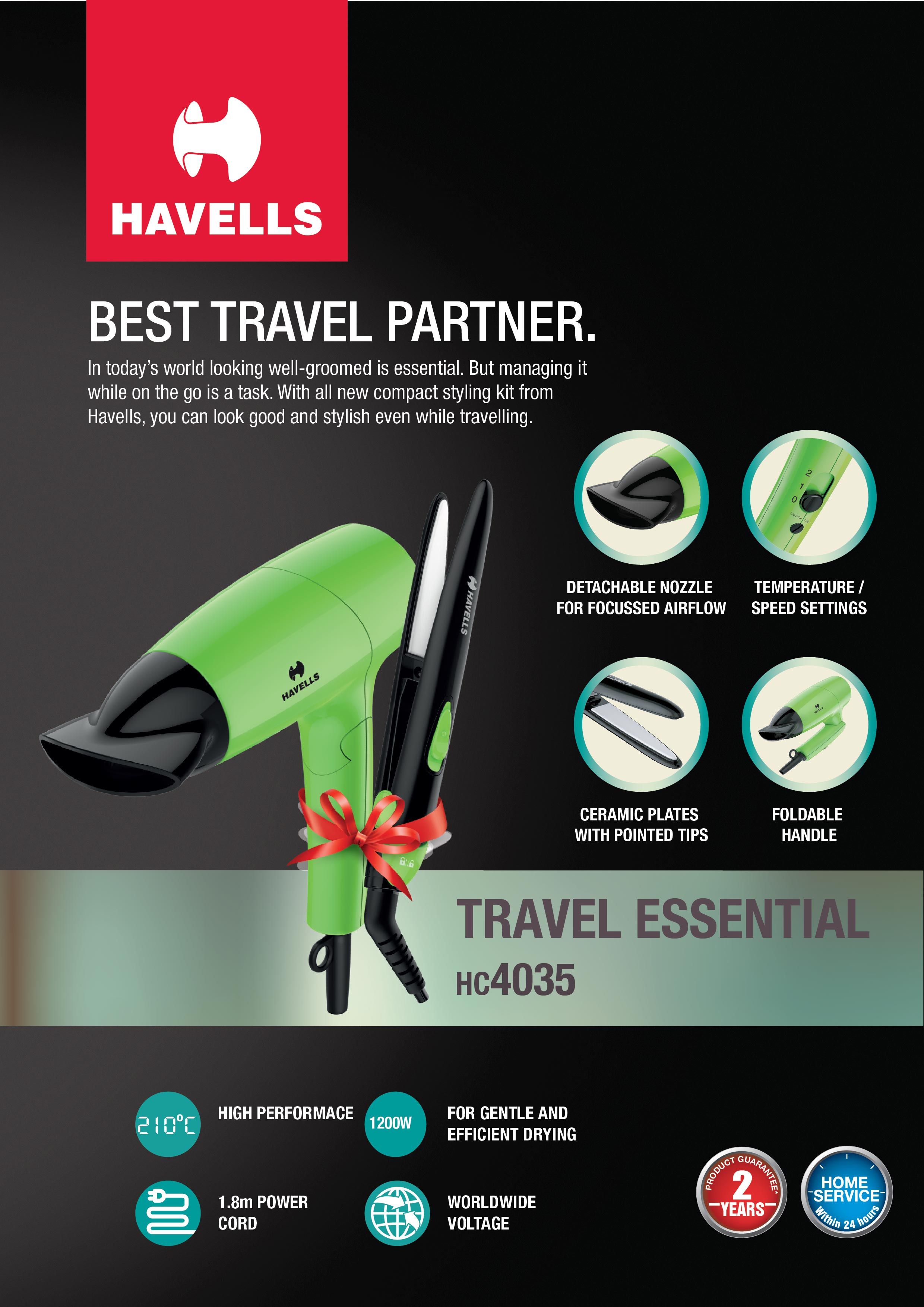 havells hair dryer and straightener combo