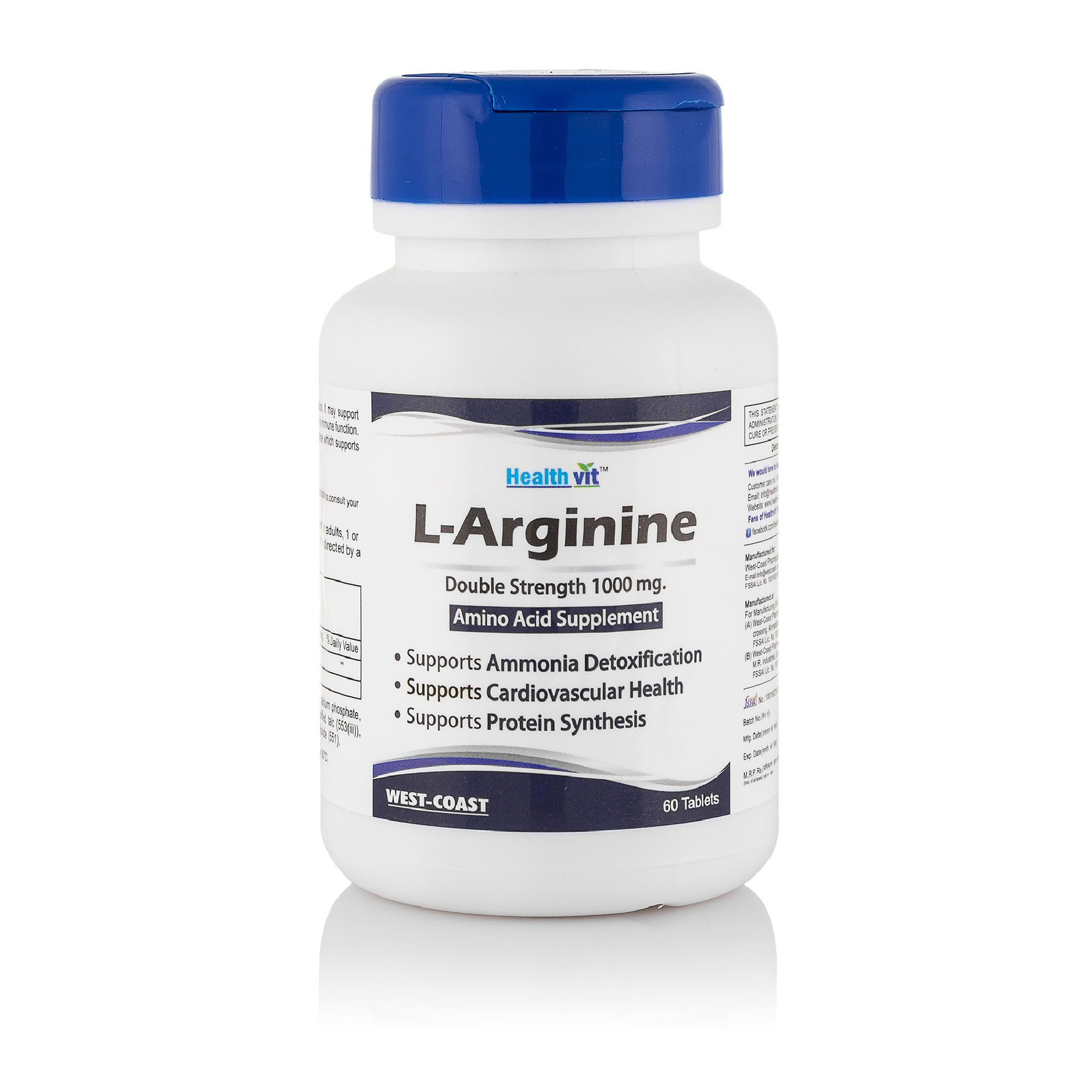 HealthVit L-Arginine 1000 Mg 60 Tablets