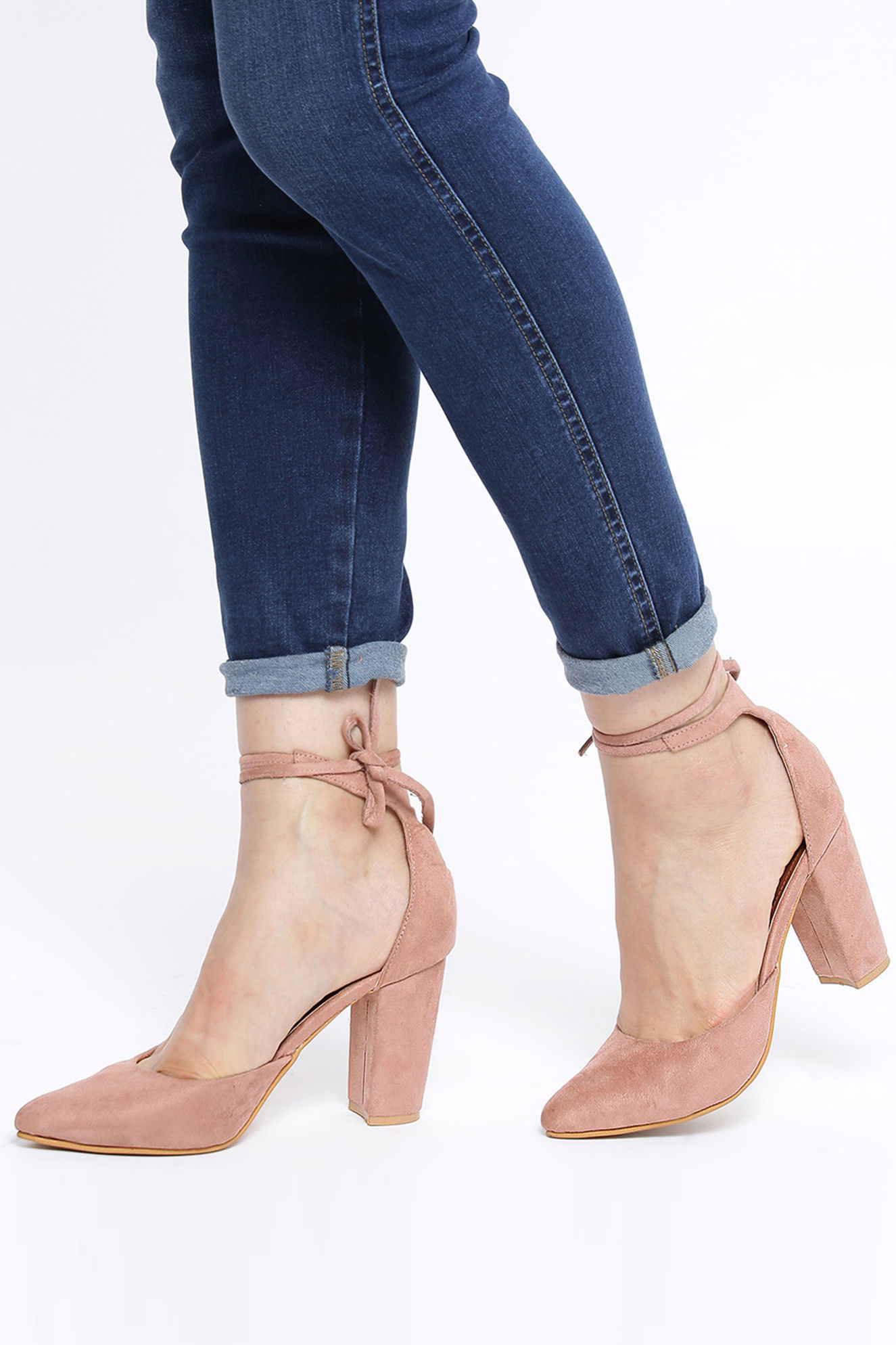blush block heels