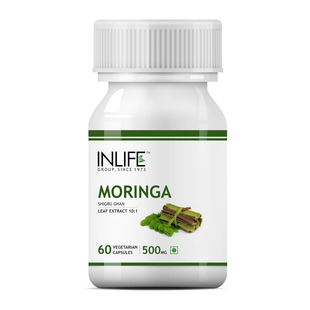 INLIFE Moringa Shigru Ghan Leaf Extract- 60 Veg Capsules (500mg)