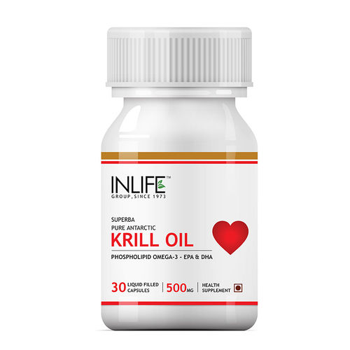 INLIFE Krill Oil 500mg Omega 3 Essential Fatty Acid With EPA ...