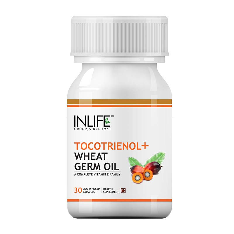 INLIFE Tocotrienols & Wheat Germ Oil With Tocopehrols Vitamin E, 30 Capsules