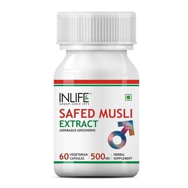 INLIFE Safed Musli Extract 500mg (60 Veg. Capsules)