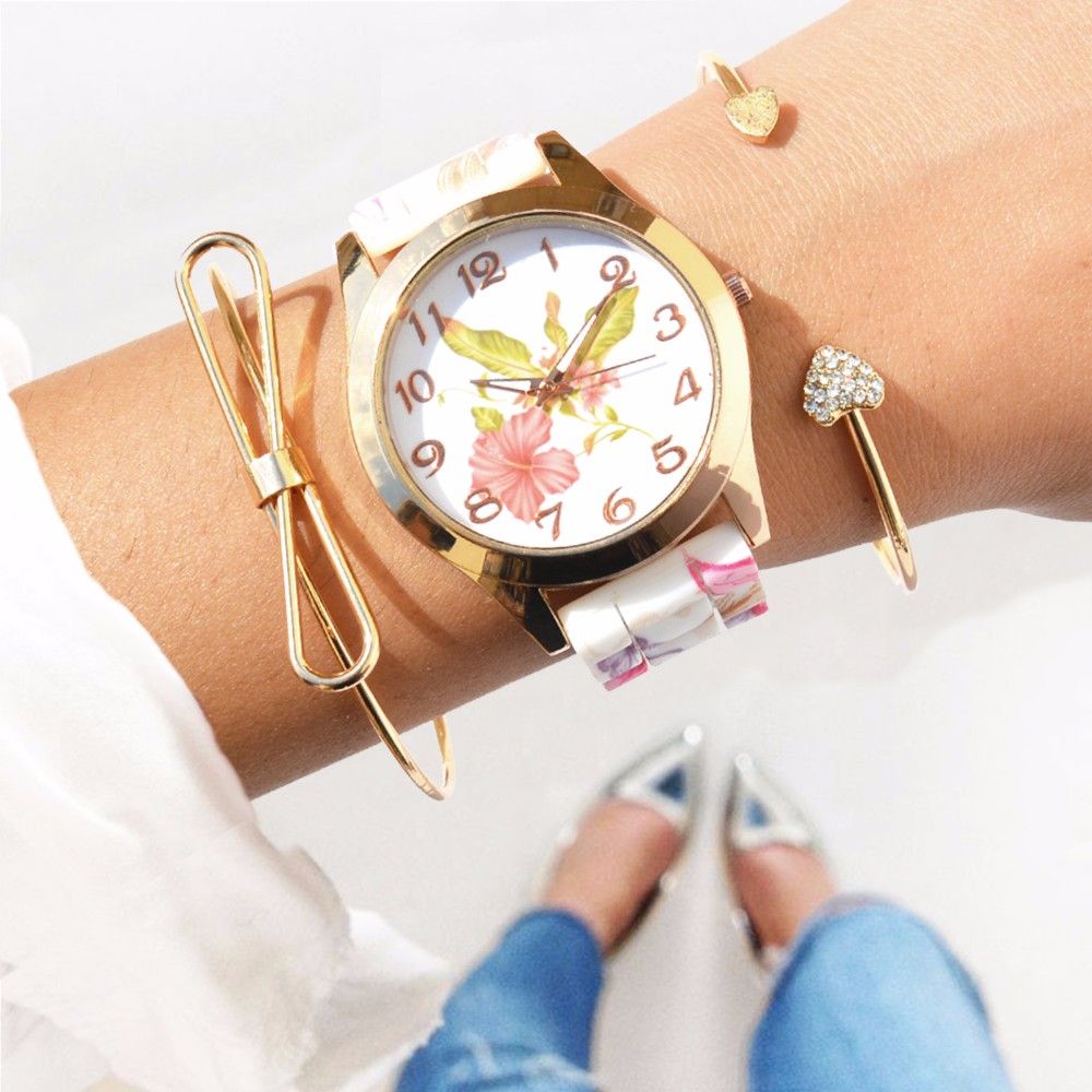 Buy Crazycity New Creative Clay Flower Bracelet Watch Ladies Watch Fashion  Watches Bracelet Wristband Watch for Girls Women Black Online at  desertcartINDIA