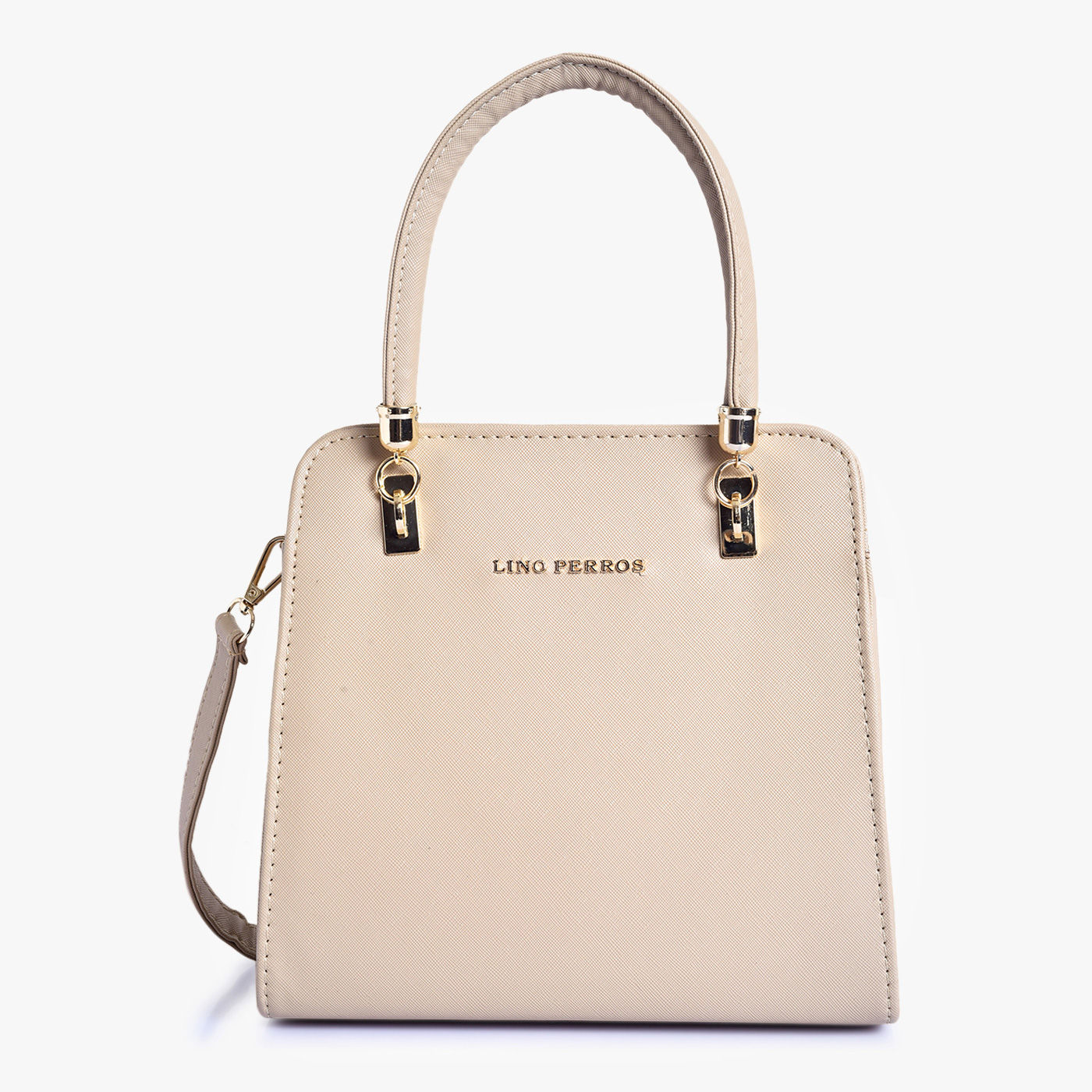 lino perros beige handbag