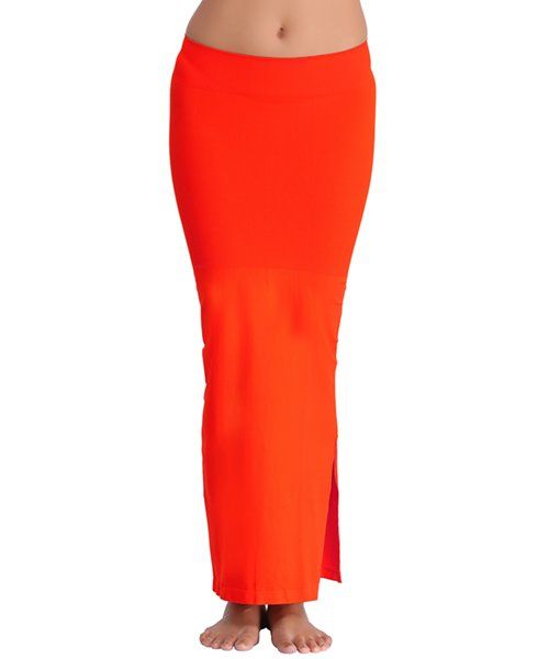 Buy Saree Shapewear Petticoat with Side Slit in Orange Online