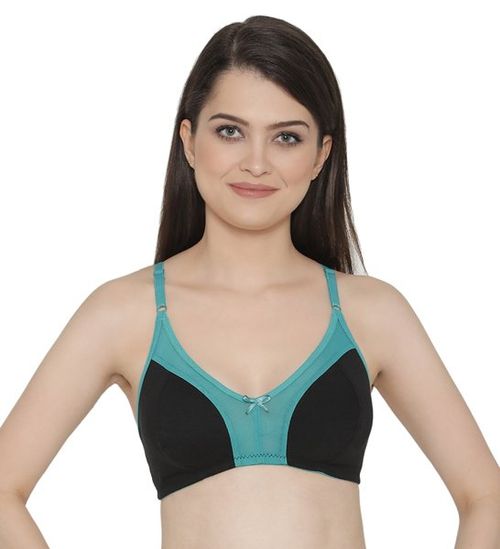 Buy Clovia Cotton Rich Solid Non-Padded Full Cup Wire Free Everyday Bra -  Black Online