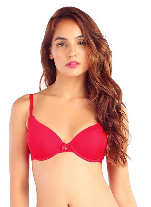 Candyskin Nylon Spandex Push Up Plain Bra (Blush) 36C