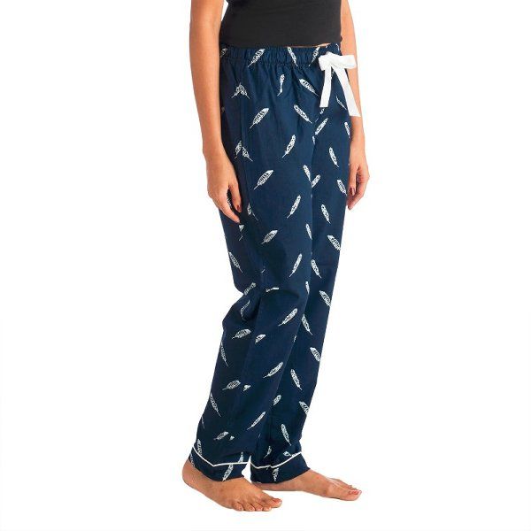 Buy Nite Flite Feather Print Cotton Pajamas - Blue Online