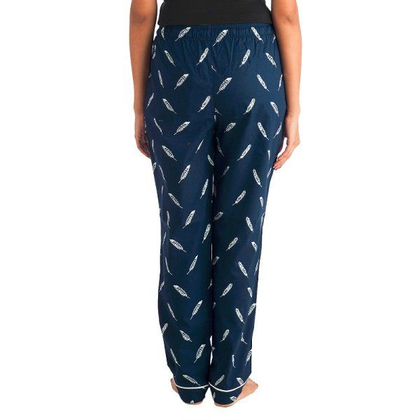 Buy Nite Flite Feather Print Cotton Pajamas - Blue Online