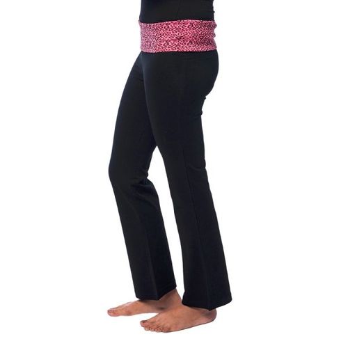 Buy Nite Flite Pink Animal Print Foldover Yoga Pants Online