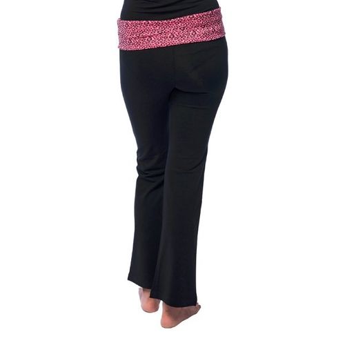 Nite Flite Pink Animal Print Foldover Yoga Pants (L)