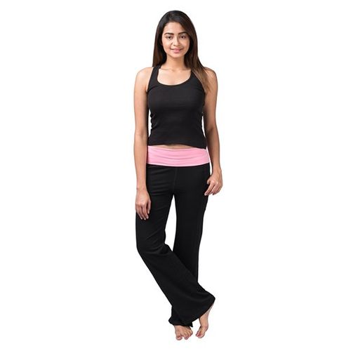 Buy Nite Flite Pink Foldover Yoga Pants - Black 1 Online