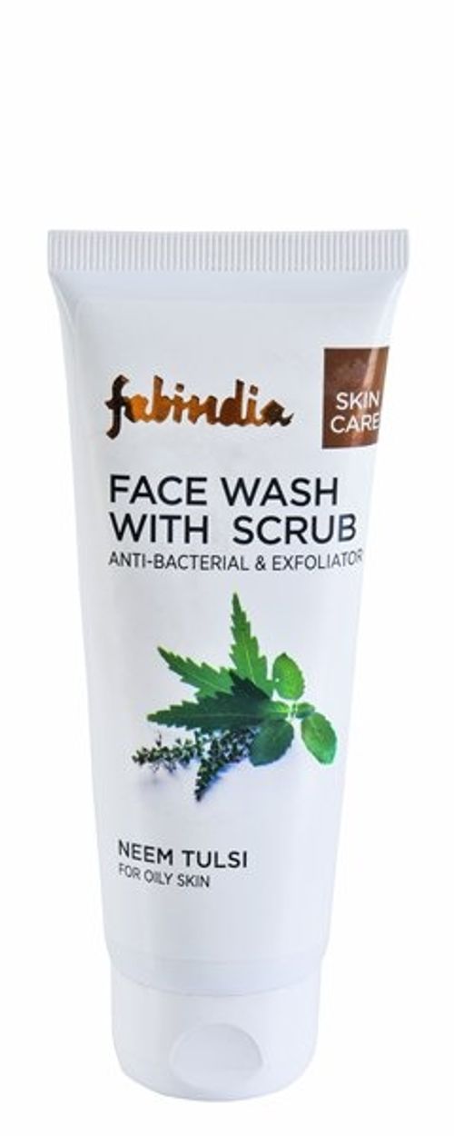 Fabindia Neem Tulsi Face Wash Scrub Buy Fabindia Neem Tulsi Face Wash Scrub Online At Best Price In India Nykaa The tube is green tube in color (typical fabindia packaging).