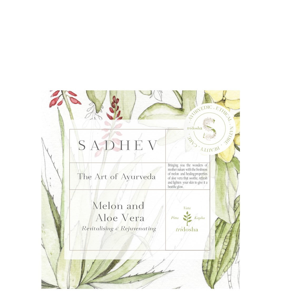 Sadhev Revitalising & Rejuvenating Bathing Bar - Melon & Aloe Vera