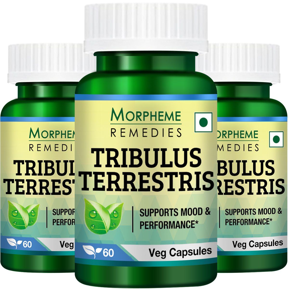 Morpheme Tribulus Terrestris Caps 500mg Extract - 60 Veg Caps (3 Bottles)