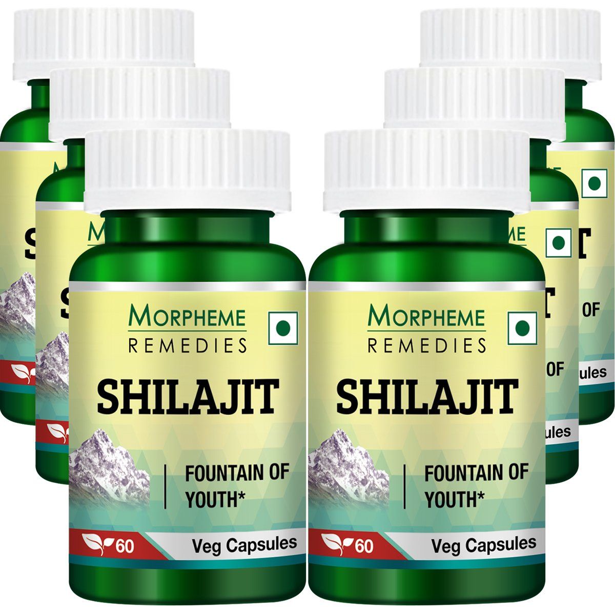 Morpheme Shilajit 500mg Extract - 60 Veg Caps (6 Bottles)