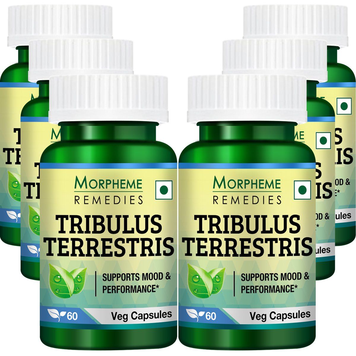 Morpheme Tribulus Terrestris Caps 500mg Extract - 60 Veg Caps (6 Bottles)