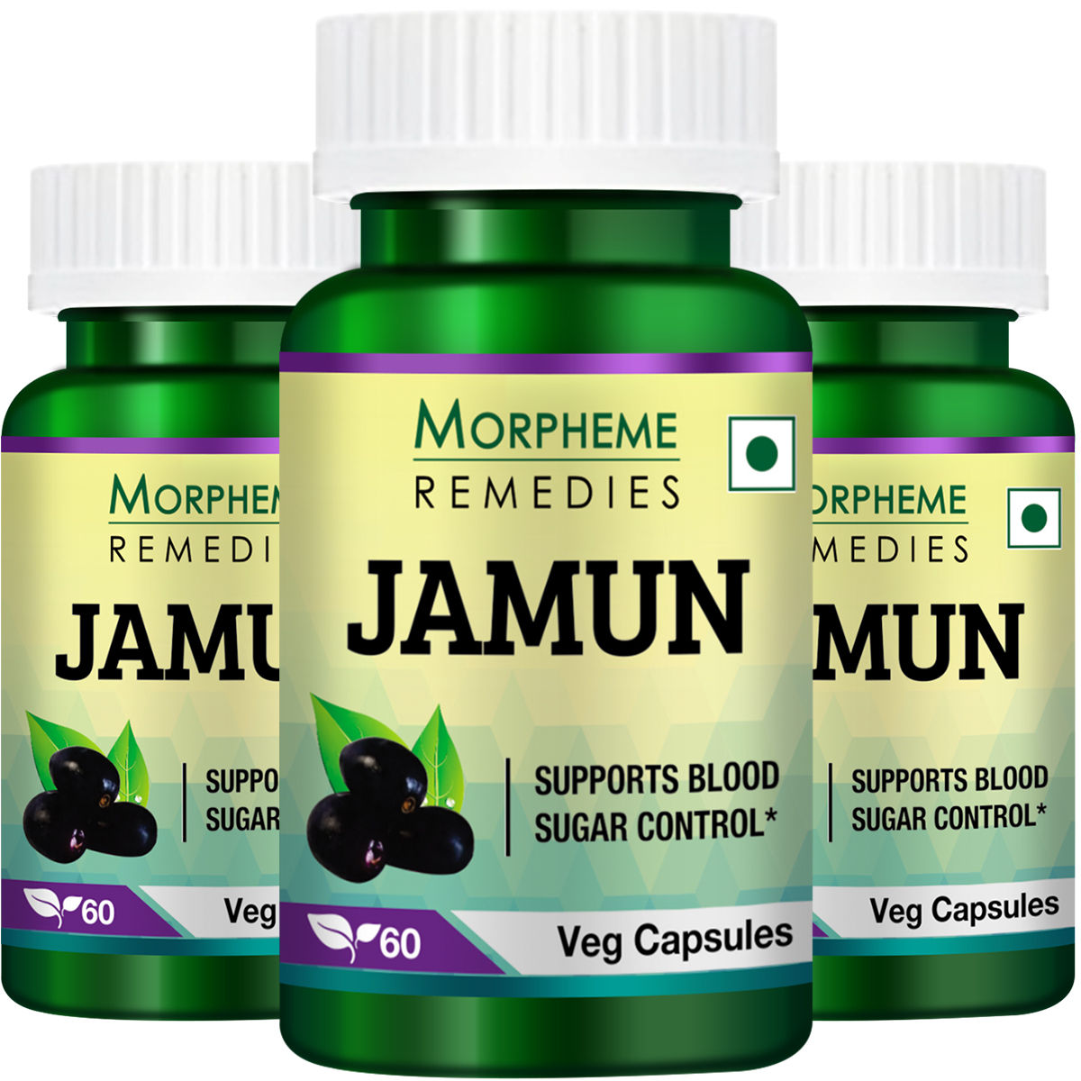 Morpheme Jamun 500mg Extract - 60 Veg Caps (3 Bottles)