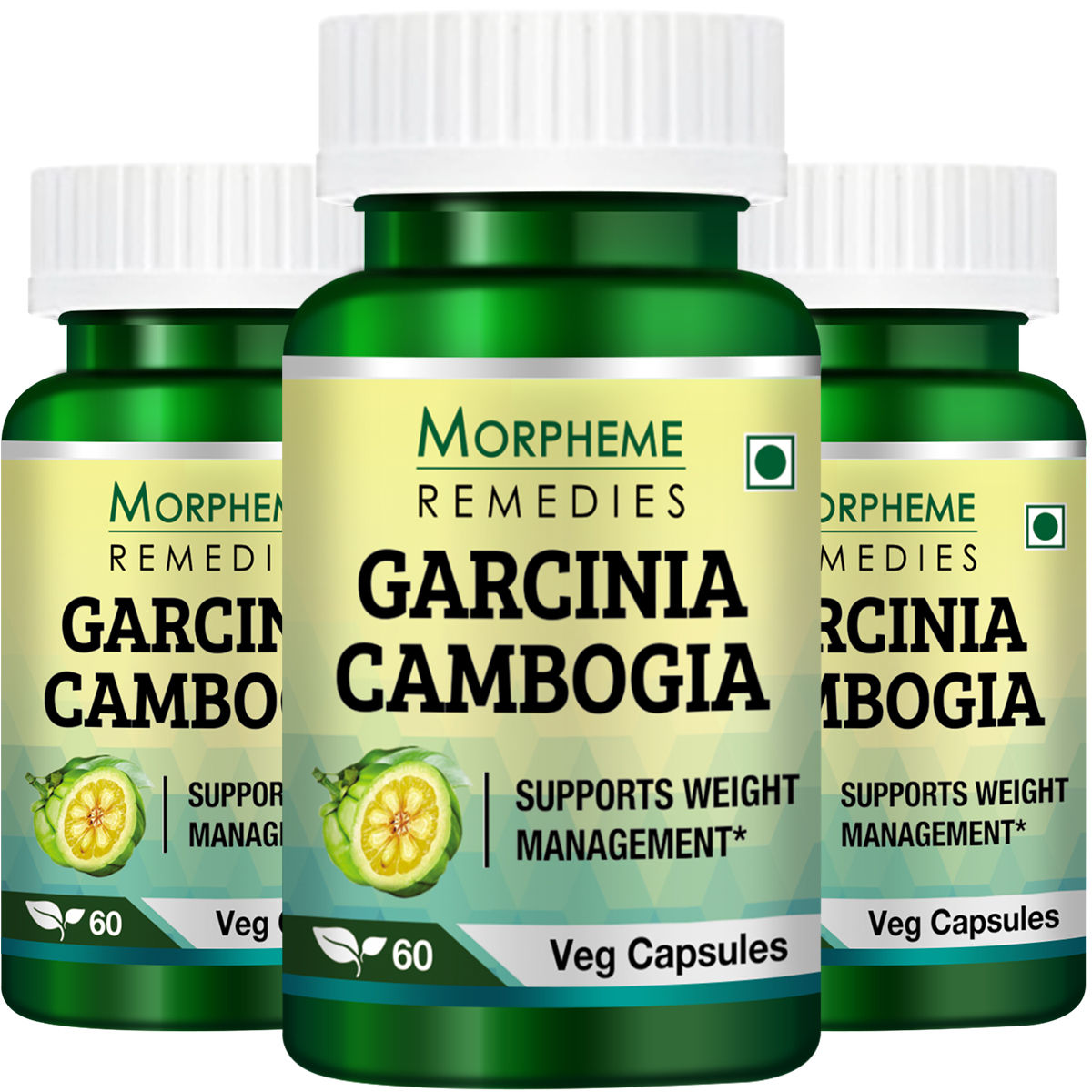 Morpheme Garcinia 500mg Extract 60 Veg Caps - 3 Bottles