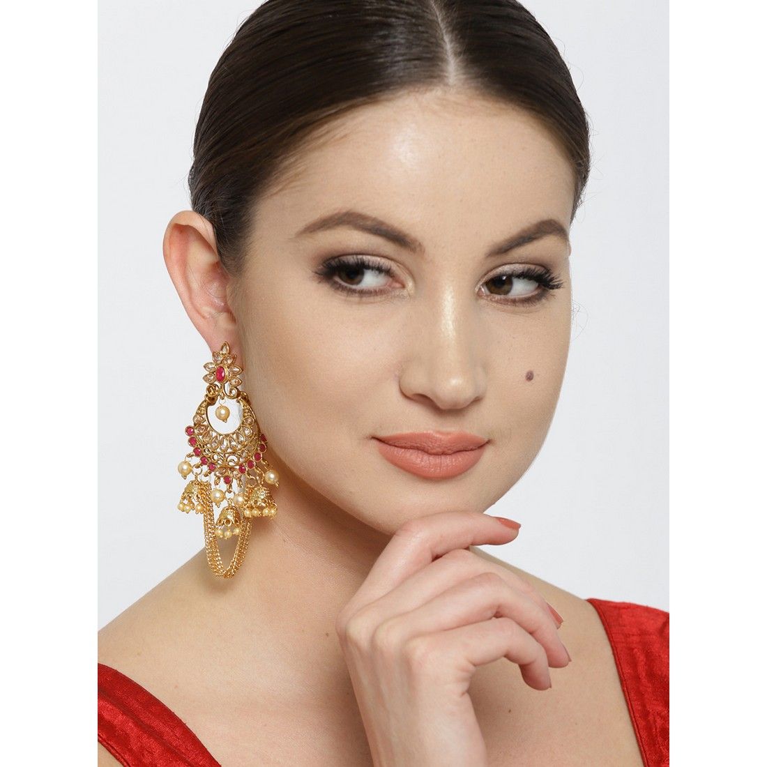 jewels-galaxy-pink-gold-plated-handcrafted-classic-drop-earrings-buy