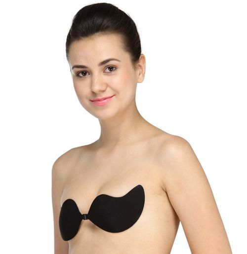 Buy N-Gal Self Adhesive Low Cut Seamless Front Closure Black Invisible  Stick On Backless Strapless Bra (36) Online