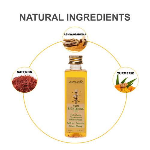 Auravedic Skin Lightening Oil With Saffron Turmeric Winter Cherry
