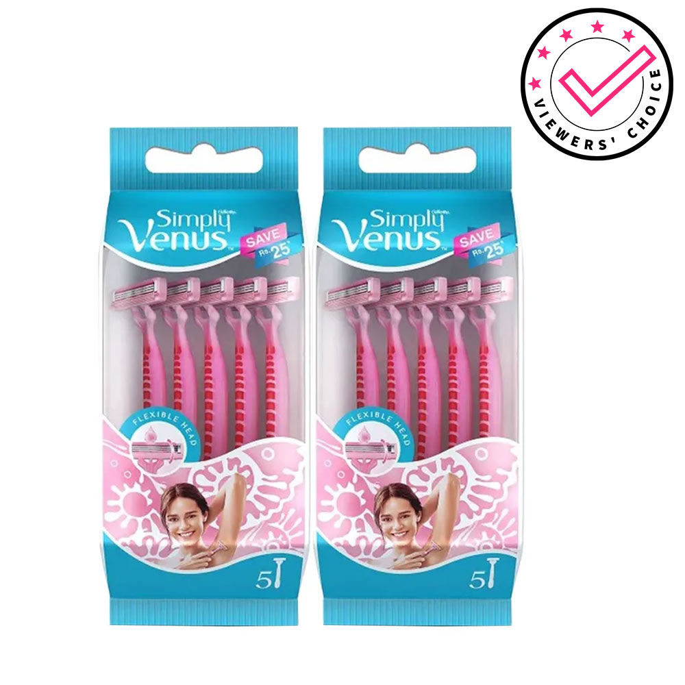 Gillette Simply Venus Hair Removal Razor for Women - Pack Of 5 Combo: Buy  Gillette Simply Venus Hair Removal Razor for Women - Pack Of 5 Combo Online  at Best Price in India | Nykaa