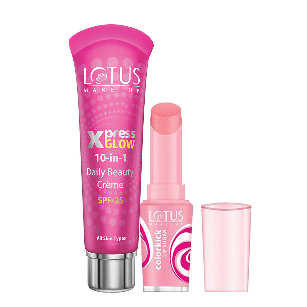 Lotus Makeup Xpress Glow Beauty Cream & Lip Sugar Combo