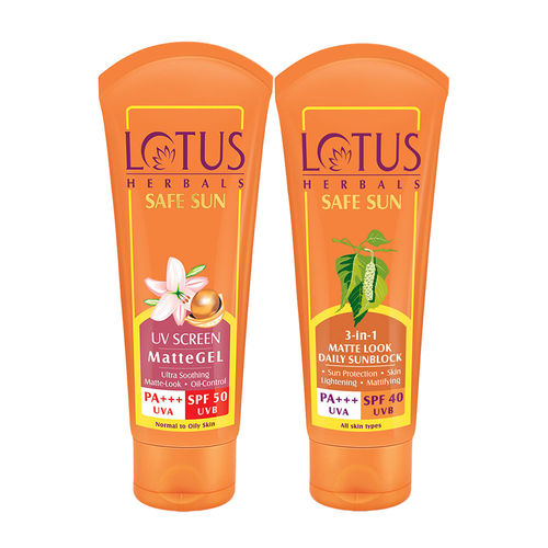 Lotus Herbals Safe Sun Sunscreen Combo Spf 40 Spf 50 Buy Lotus Herbals Safe Sun Sunscreen Combo Spf 40 Spf 50 Online At Best Price In India Nykaa Great savings free delivery / collection on many items. lotus herbals safe sun sunscreen combo spf 40 spf 50