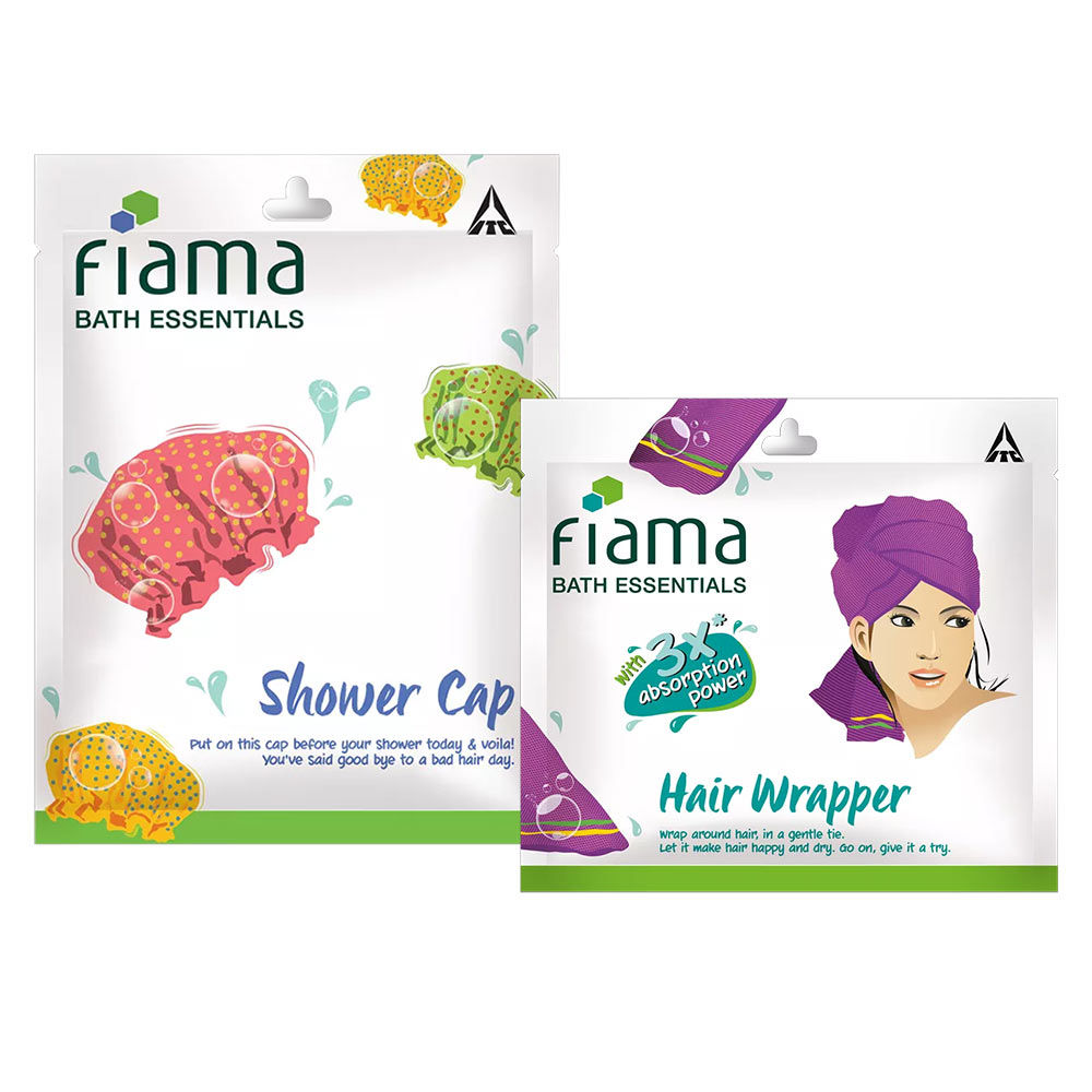 Fiama Hair Wrapper & Shower Cap Combo: Buy Fiama Hair Wrapper & Shower Cap  Combo Online at Best Price in India | Nykaa