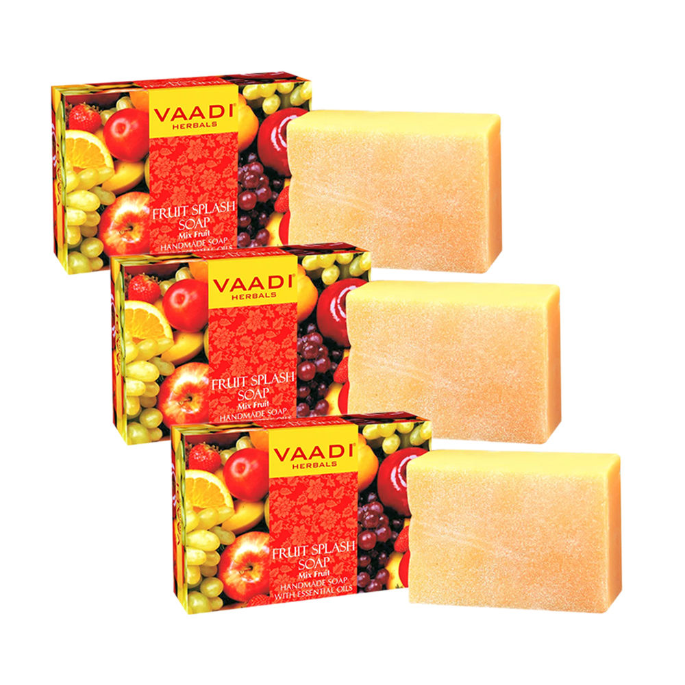 Vaadi Herbals Fruit Splash Soap Mix Fruit Handmade Soap - Pack of 3