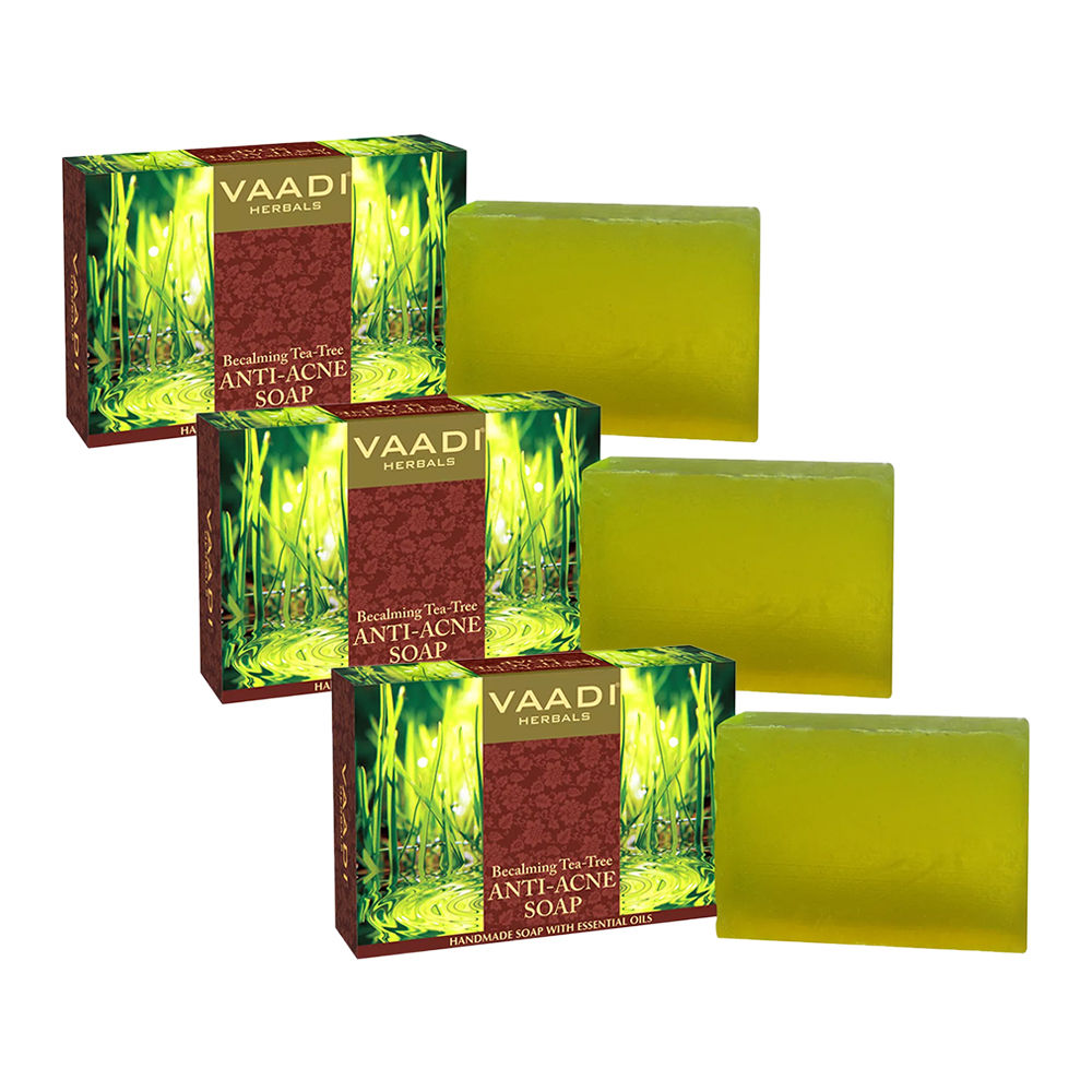 Vaadi Herbals Anti-Acne Soap With Becalming & Tea Tree Oil - Pack of 3