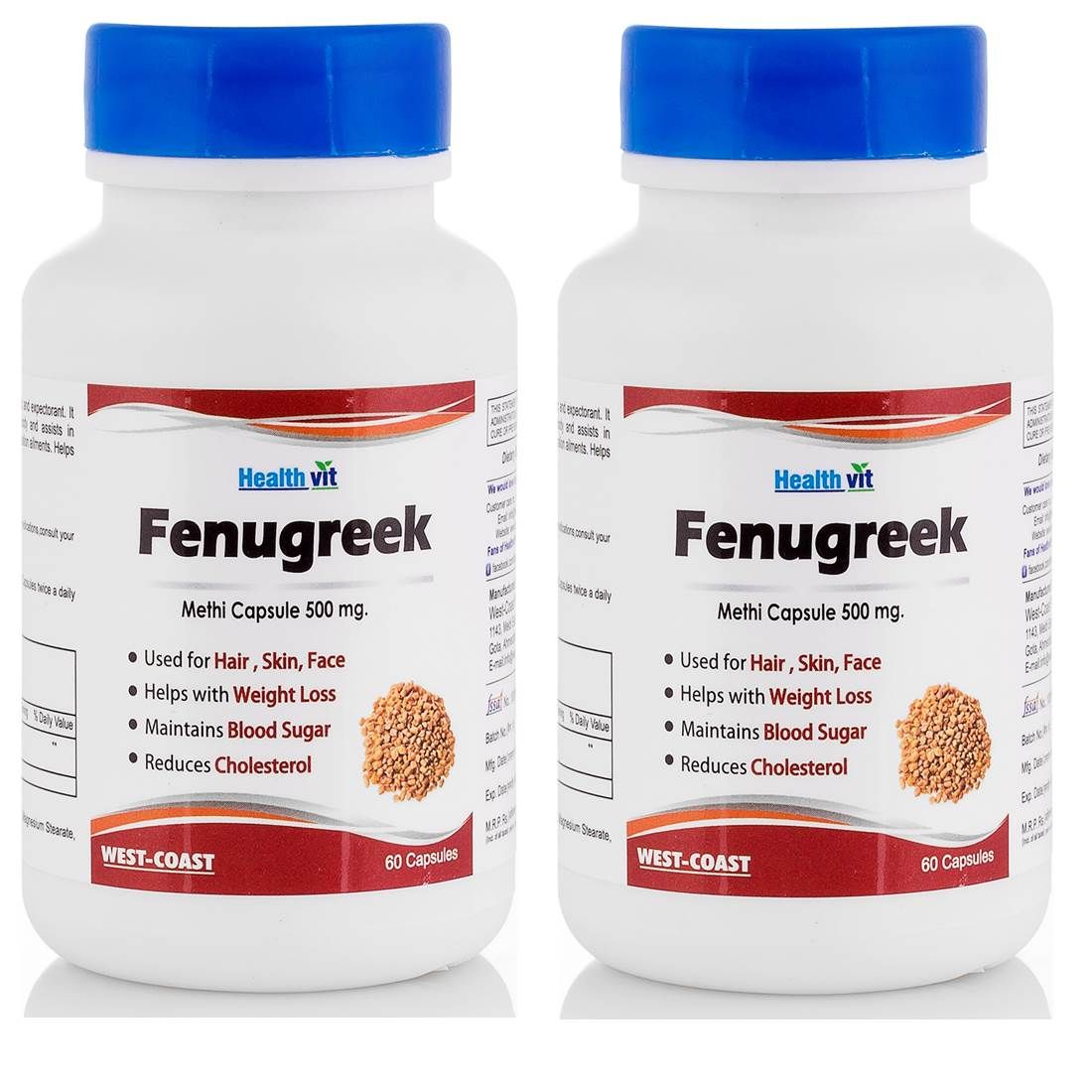 HealthVit FENUVIT Fenugreek Powder For Diabetic Care 500mg (Pack of 2)