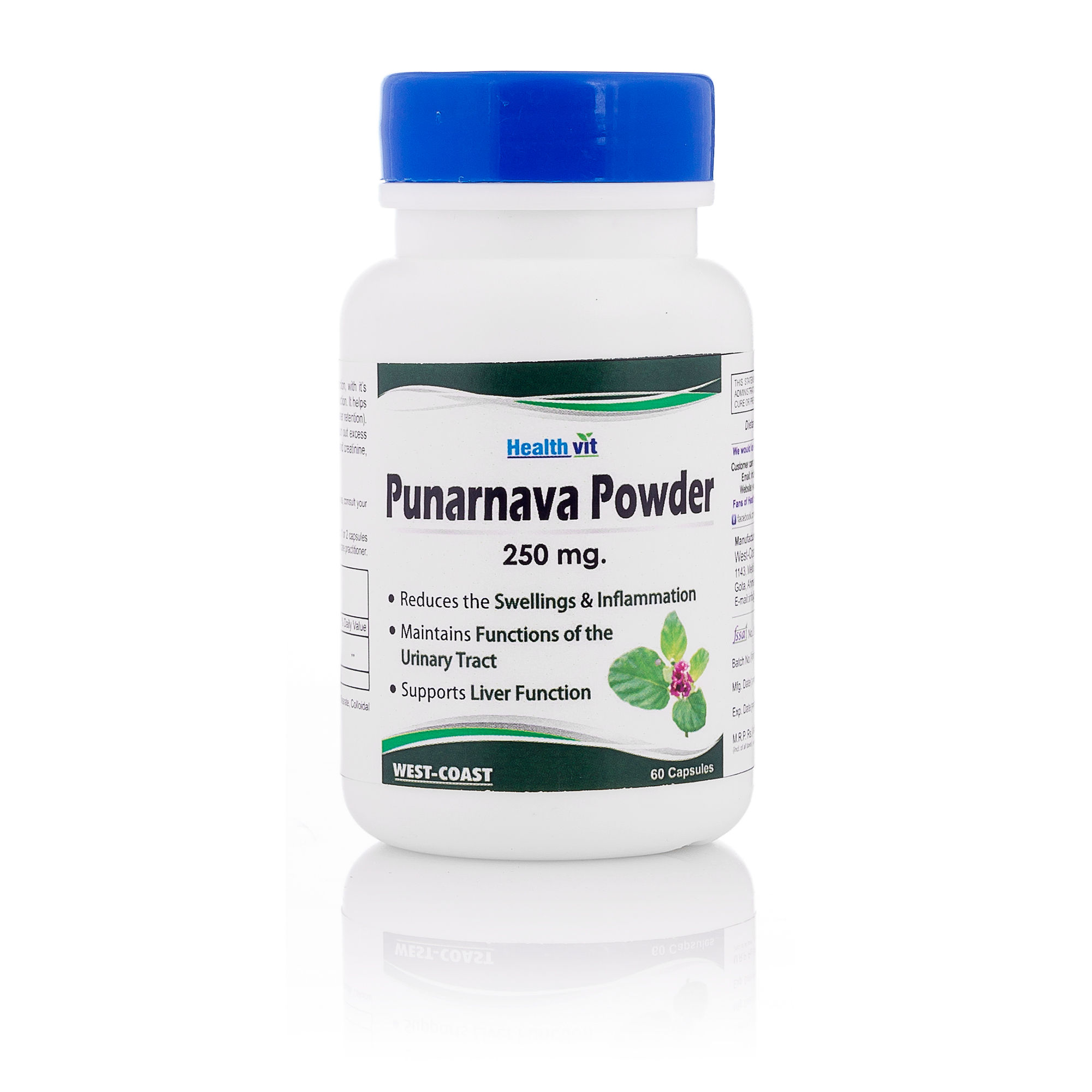 HealthVit Punarnava Powder 250mg (60 Caps)