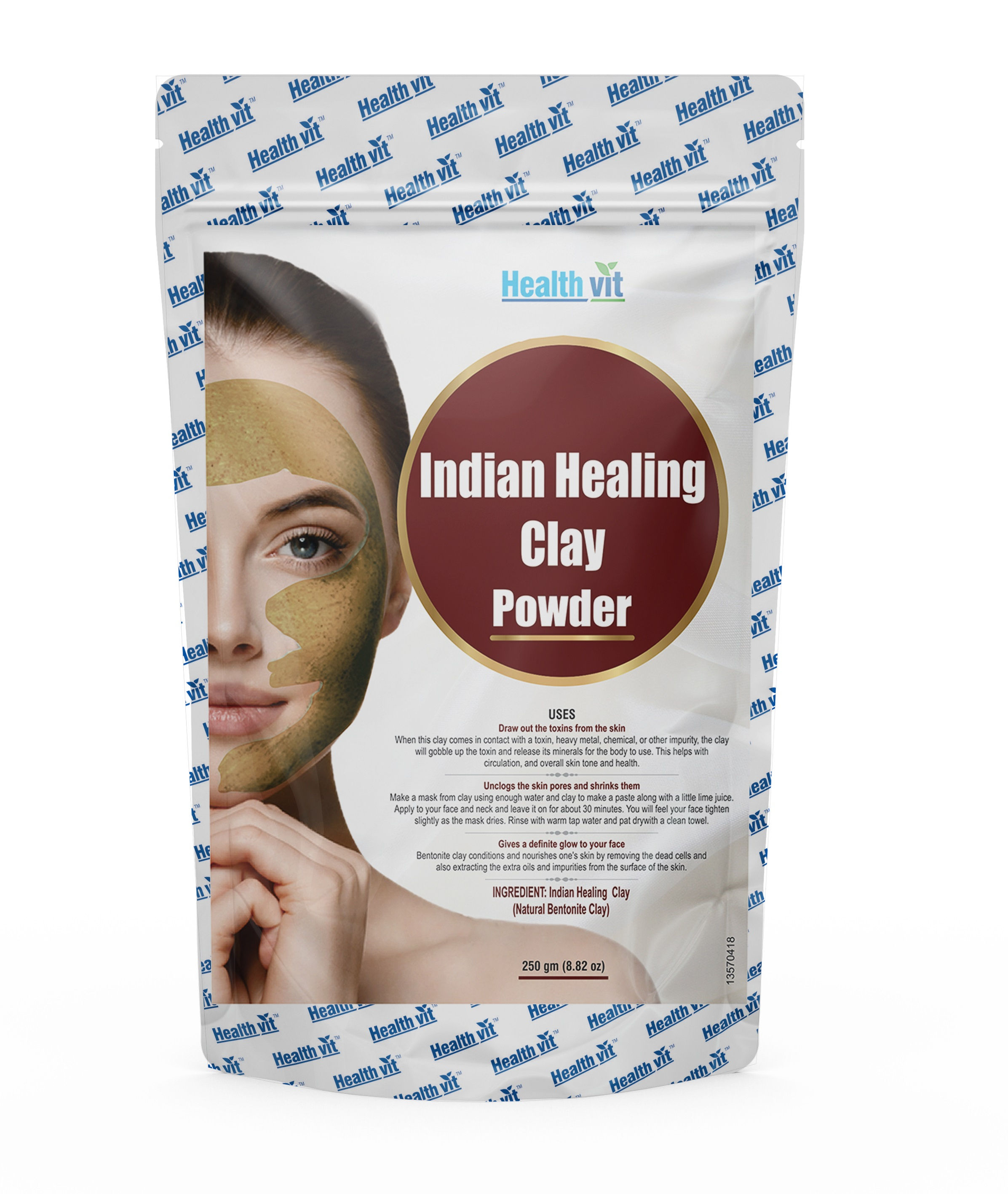 HealthVit Indian Healing Clay Bentonite Clay Powder