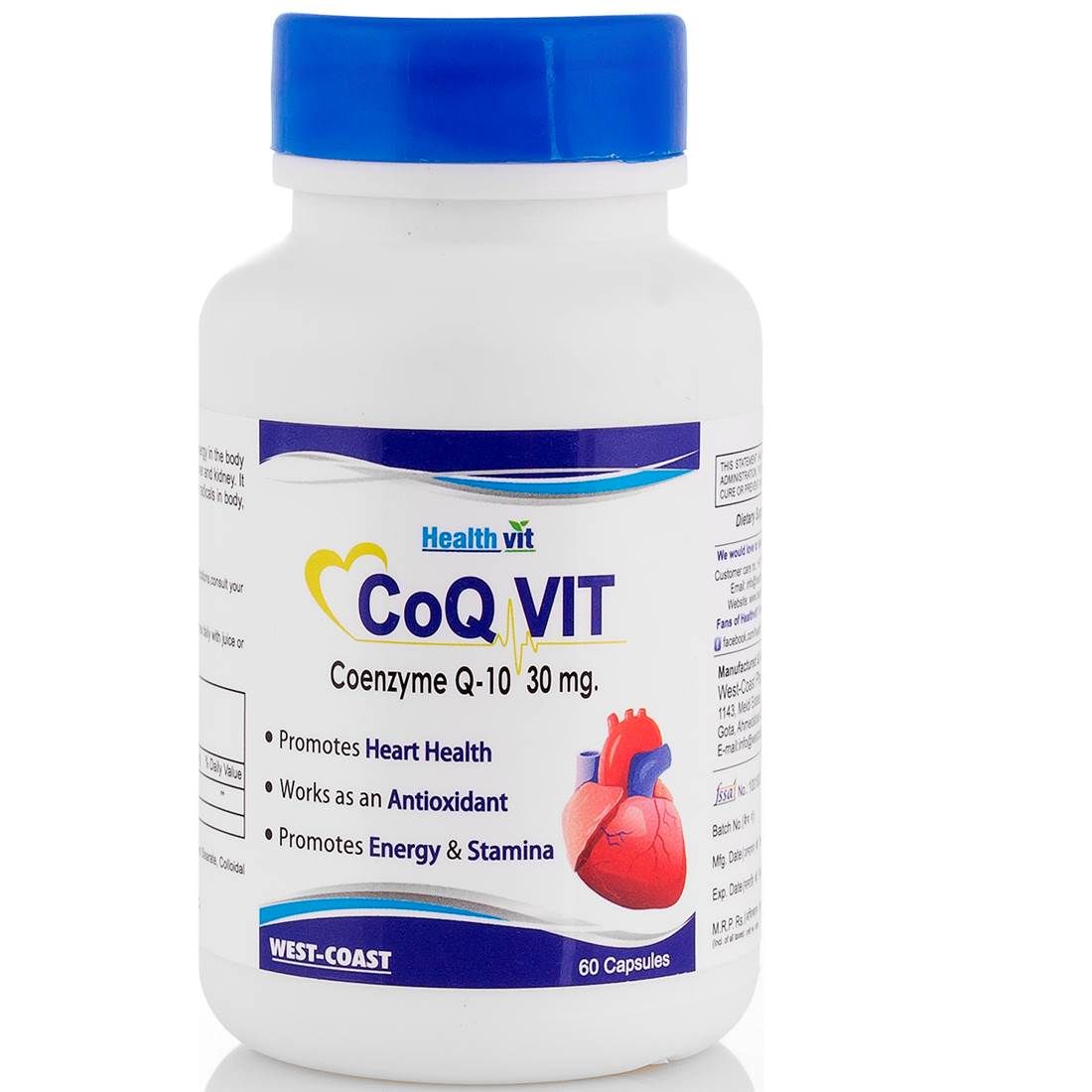 Healthvit CoQ-Vit Coenzyme Q-10 30mg 60 capsules