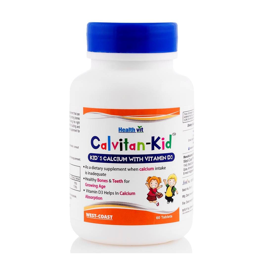 Healthvit Calvitan-Kid Kid's Calcium With Vitamin D3 60 Tablets