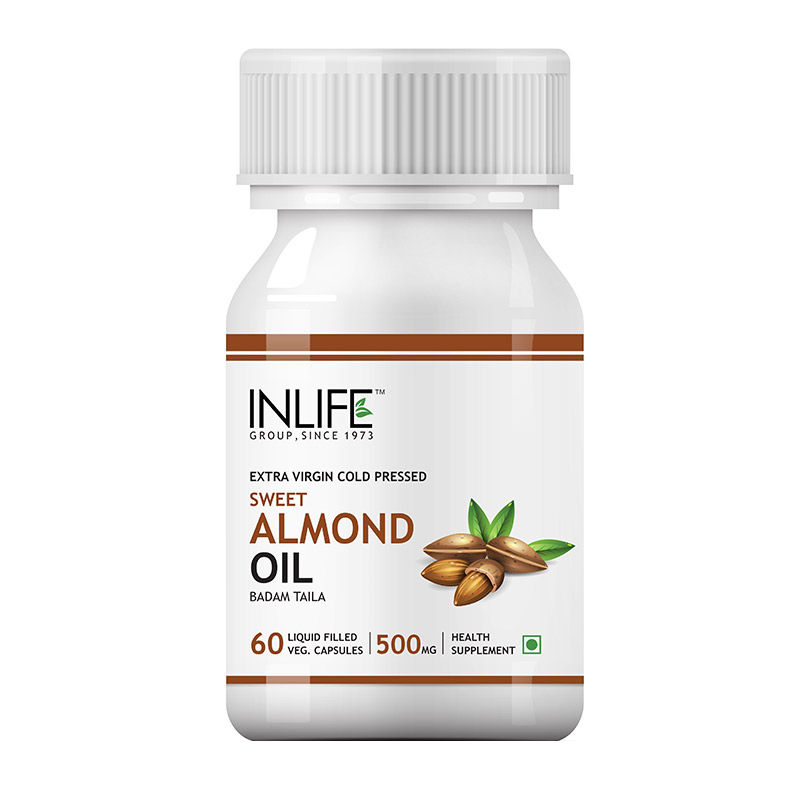 INLIFE Sweet Almond Extra Virgin Cold Pressed Oil- 500mg