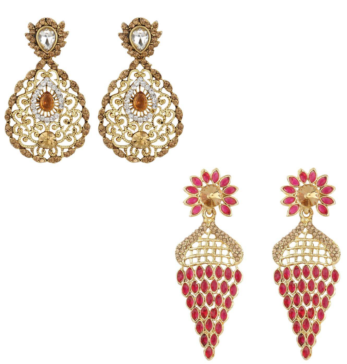 Anika's Creation Set Of 2 Earrings - Multicolor