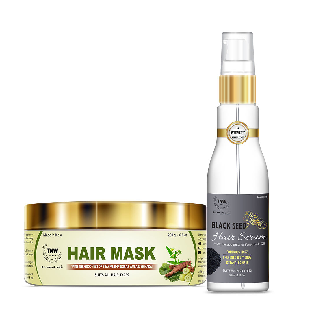 TNW The Natural Wash Amla Hair Mask For Dry and Damaged Hair with Black Seed Hair Serum