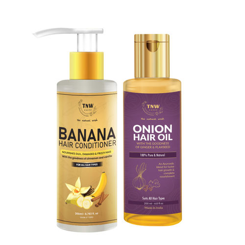 TNW The Natural Wash Onion Hair Oil With Bhringraj, Amla & Banana  Conditioner For Nourished Hair: Buy TNW The Natural Wash Onion Hair Oil  With Bhringraj, Amla & Banana Conditioner For Nourished