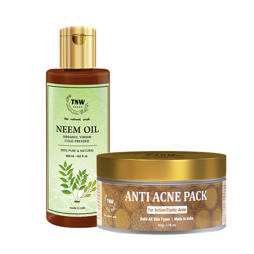 TNW The Natural Wash Anti Acne Pack For Acne, Pimples & Neem Oil For Skin & Hair