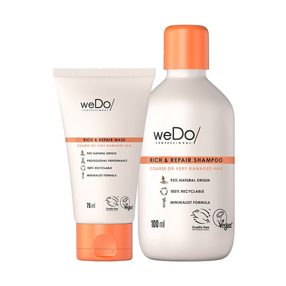 weDo Professional Rich & Repair Shampoo Mask Combo For Damaged Hair, Antifrizz, No Sulfate