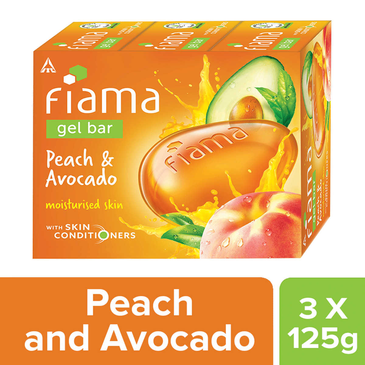 Fiama Peach & Avocado Gel Bar (Pack Of 3)