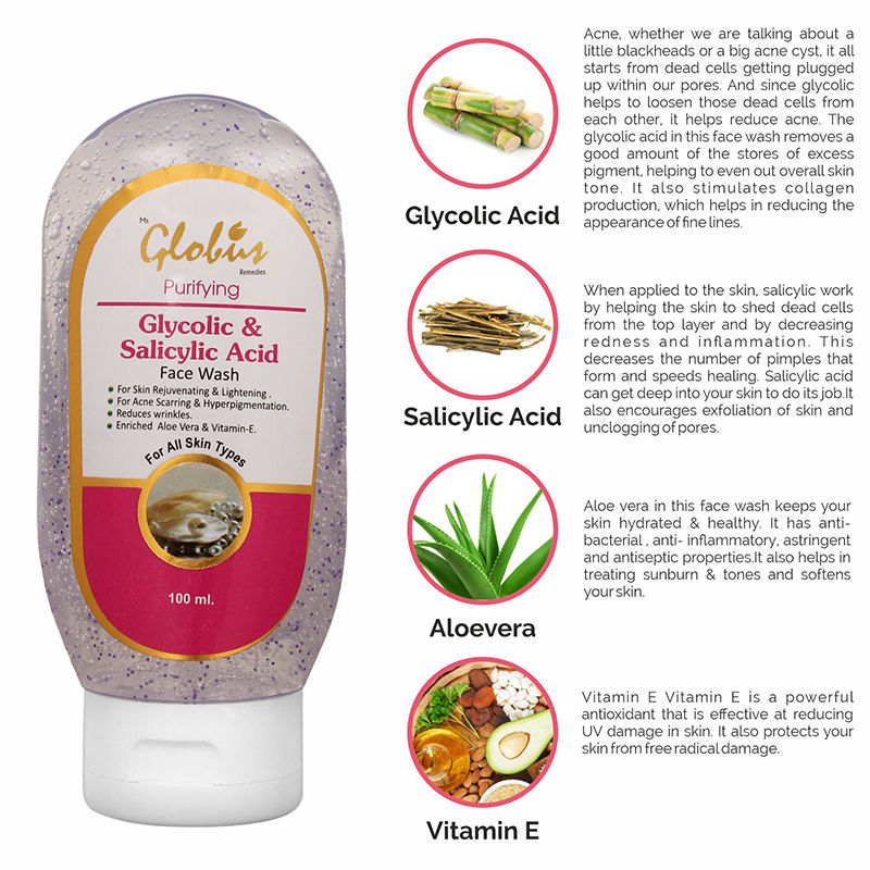 globus glycolic acid and salicylic acid face wash