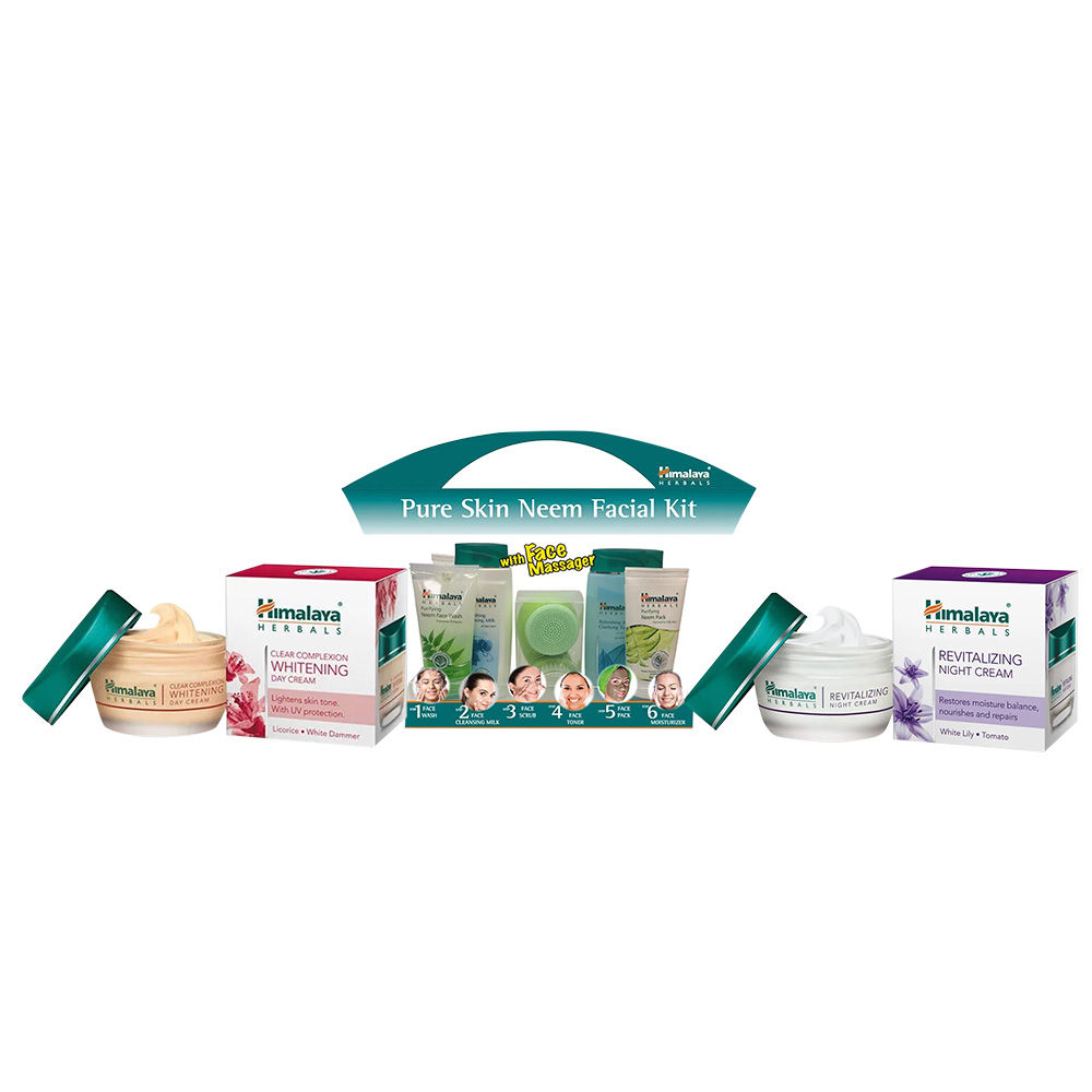 himalaya pure skin neem facial kit with face massager